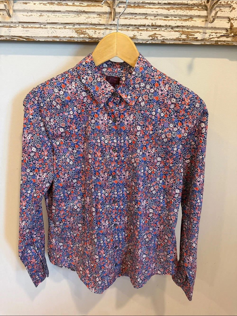 J‎ Crew Liberty Fabric Cotton Blouse Size 8